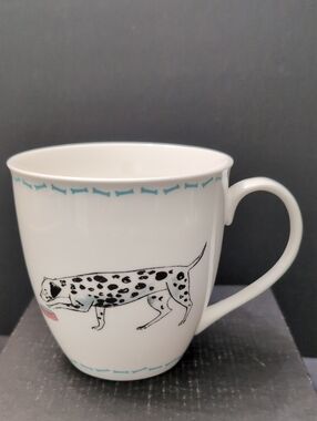 2018 Millie Green Dalmatians Large White Ceramic Coffee Mug.